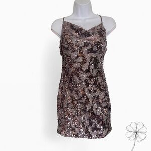 Forever 21 Sequin Mini Dress - Black and Silver